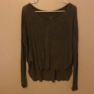 Green high low shirt